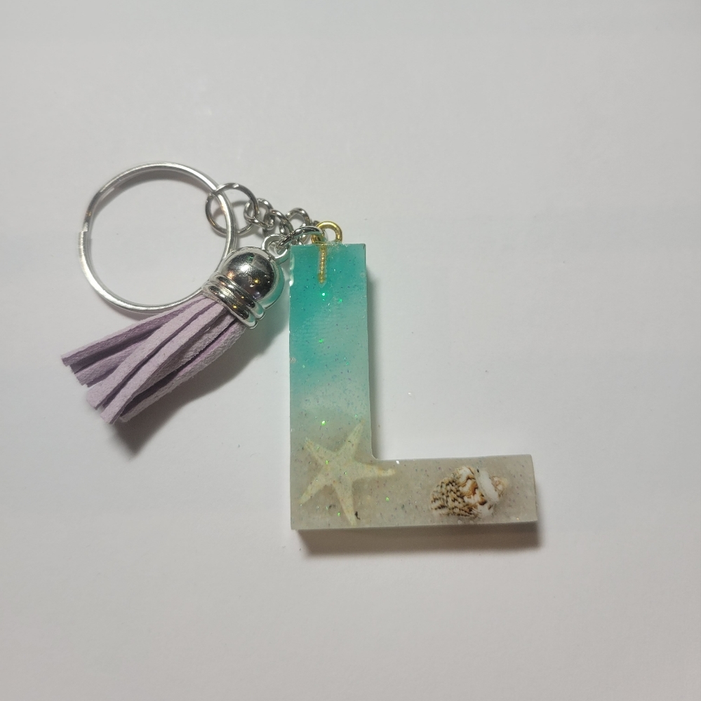 Initial L beach themed key chain.
